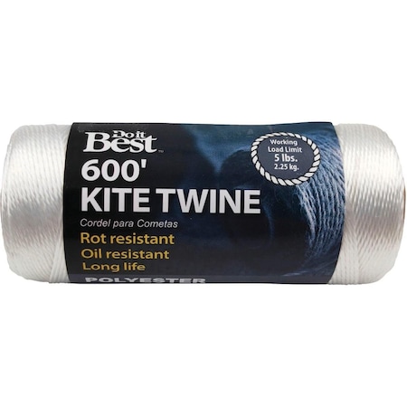 All-Source 0.020 In. x 600 Ft. White Polyester Kite Twine 635448
